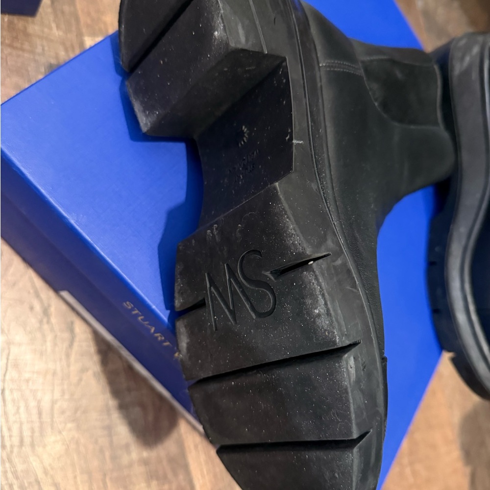 Stuart Weitzman Black Leather Ankle Boots - Picture 3 of 4